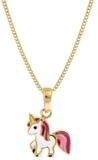 trendor Panzerkette 68433, Kinder-Anh&auml;nger Gold 333 Einhorn mit goldplattierter