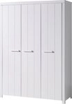 Vipack Kleiderschrank Erik, Kleiderschrank 3-trg. mit viel Stauraum, MDF wei&szlig;