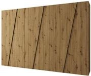 MIRJAN24 Kleiderschrank Zen 300 cm (mit sechs Dreht&uuml;ren) 300x50x202 cm, drei