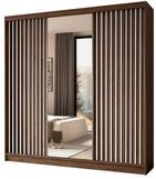 Masseno Schwebet&uuml;renschrank LAMELLO 240 cm Kleiderschrank mit Spiegel 3 T&uuml;ren