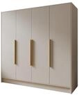 Masseno Dreht&uuml;renschrank BERON 200 cm Kleiderschrank 4 T&uuml;ren...