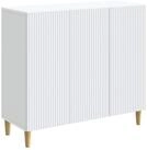 vidaXL Sideboard 89 x 34,5 x 80 cm Sideboard Wohnzimmer Schrank Wei&szlig;...