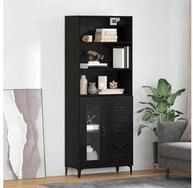 vidaXL Highboard, Highboard Schwarz Eichen-Optik 69,5 x 34 x 180 cm...