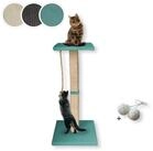 Rohrschneider Kratzbaum Katzen Kratzbaum Emmi 77 cm Echtholz Cordstoff t&uuml;rkis,
