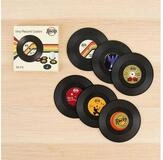 Musik-CD Winkee Rocks - 6 Vinyl Record Coaster, Coole Retro Glas-Untersetze