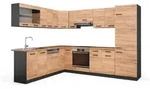 Vicco Winkelk&uuml;che R-Line, Goldkraft Eiche/Anthrazit, 287 x 227 cm, AP Eiche