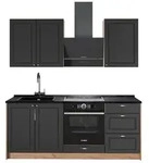 Vicco K&uuml;chenzeile Fame-Line, Anthrazit-Gold Landhaus/Goldkraft Eiche, 190 cm...