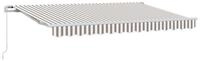 vidaXL Markise Ausziehbare Markise Hellgrau und Wei&szlig; 450 x 350 cm (1-St)