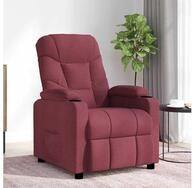 vidaXL Massagesessel, Massagesessel Weinrot Stoff