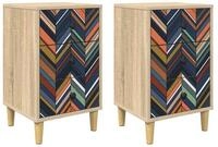 vidaXL Nachttisch 36 x 33 x 60 cm Nachttisch 2er Set Nachtschrank OMMEN 2 stk