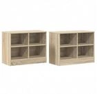 vidaXL B&uuml;cherregal 66 x 33 x 48 cm Regal Schrank Ablage Beistellschrank 2 Stk
