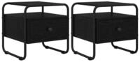 vidaXL Nachttisch Nachttisch 2 Stk. Schwarze Eiche 40 x 39,5 x 40 cm (2-St)