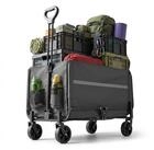 relaxdays Bollerwagen Faltbarer Bollerwagen mit Heckklappe, grau