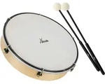 XDrum Handtrommel HTM-10K 10 Zoll Kunststoff-Fell Trommel mit Schl&auml;geln,...