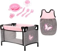 Bayer Puppenbett Puppen-Reisebett-Set (Set, 8tlg), inklusive Schlafsack, Teller,