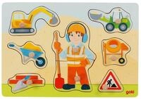 goki Puzzle Holzpuzzle Bauarbeiter, Puzzleteile