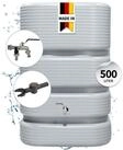 4rain Regentonne QUADRO Regentonne Wandtank Komplett-Set 500 L, betongrau, 500 l