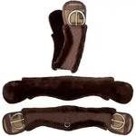 Equinate Sattelgurte Western Mondgurt anatomisch mit synthetischem Lammfell,