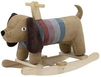 Bloomingville Schaukeltier Charlie Schaukelspielzeug Hund, Braun Polyester f&uuml;r
