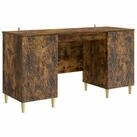 vidaXL Schreibtisch 142,5 x 50 x 75 cm Schreibtisch Ger&auml;ucherte Eiche...