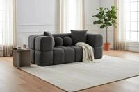 Fun M&ouml;bel 3-Sitzer Sofa Designersofa VEGA in Strukturstoff Egon, Auch im Set