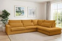 Fun M&ouml;bel Ecksofa Sofa THORA mit Ottomane in Stoff Poso, Rundumbezug
