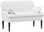 vidaXL Sitzbank Zweisitzer mit Knopfheftung Wei&szlig; 111 x 68 x 80 cm Stoff (1-St)