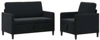 vidaXL Sofa Sofa Set mit Stauraum 2 stk. Schwarz Polyester, 2 Teile