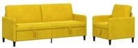 vidaXL Sofa Sofa Set mit Stauraum 2 stk. Gelb Polyester, 2 Teile