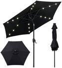 COSTWAY Sonnenschirm, LxB: 230x230 cm, mit LED-Solar-Beleuchtung, Kurbel,...
