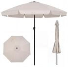 COSTWAY Sonnenschirm, Gartenschirm mit Volant & Kurbel um 30&deg; knickbar