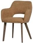 WOOOD Stuhl Murat aus Chenille-Stoff, Gelb / Braun