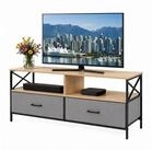 relaxdays Lowboard TV Lowboard mit Stauraum, Greige-Schwarz, 120 cm