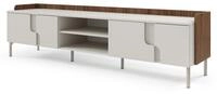 Beautysofa Lowboard POSITIVO Skandinavisches Design mit 4 T&uuml;ren (2 offene...