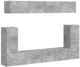 vidaXL TV-Schrank TV-Schrankset 5 stk. Beton Grau Holzwerkstoff (5-St)