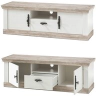 Lomadox Lowboard FERNA-61, Pinie dunkel Nb. und Pinie wei&szlig; Nb. 156x51x44cm