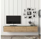 en.casa TV-Schrank &raquo;Vihti&laquo; Fernsehschrank 180x31x29,5cm Eiche/Schwarz