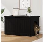 vidaXL Tierkorb 85 x 55 x 50,5 cm Katzenhaus Schwarz 85x55x53,5 cm Spanplatte