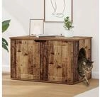 vidaXL Tierkorb 85 x 55 x 50,5 cm Katzenhaus Altholz 85x55x53,5 cm Spanplatte