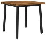 vidaXL Esstisch 70 x 70 x 75 cm Massivholz Nat&uuml;rlich und Schwarz (1-St)