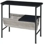 en.casa Beistelltisch, &raquo;Samnanger&laquo; mit Textilablage 60x28x53cm Stahl Schwarz