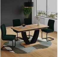 Vicco Esstisch Fenaro, Schwarz/Eiche/Eiche, 120 x 80 cm ausziehbar (1-St)