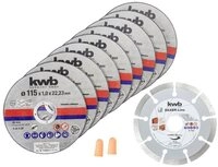 kwb Trennscheibe kwb 712031 Trennscheiben-Set 115 mm 10 St. Edelstahl, &Oslash;...