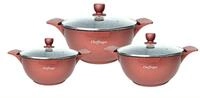 Cheffinger Kochtopf Kochtopfset 20-24-28cm 6-tlg Topf Induktion Alu Guss...
