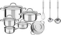 GSW Topf-Set Montreal, Edelstahl (Set, 13-tlg., je 1 Kochtopf 14/16/20/24 cm, 1