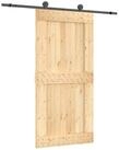 vidaXL Schiebet&uuml;r Schiebet&uuml;r 100 x 210 cm Massivkiefer (Unbehandelt) (1-St)