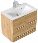 Posseik Badm&ouml;bel-Set Badm&ouml;bel Waschplatz "Portus 600 SlimLine" 60 cm Eiche...
