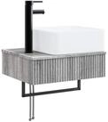 vidaXL Badezimmerspiegelschrank Wandmontiertes Waschbecken Grau Sonoma 53 x 35...
