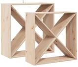 vidaXL Weinregal 62 x 25 x 62 cm Weinst&auml;nder Weinregal 2 St&uuml;ck Natur 62x25x62...