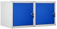 PROREGAL&reg; Spind MegaDeal 2x Schlie&szlig;fachw&uuml;rfel Cubic 35x35x35cm Grau-Blau...